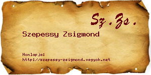 Szepessy Zsigmond névjegykártya